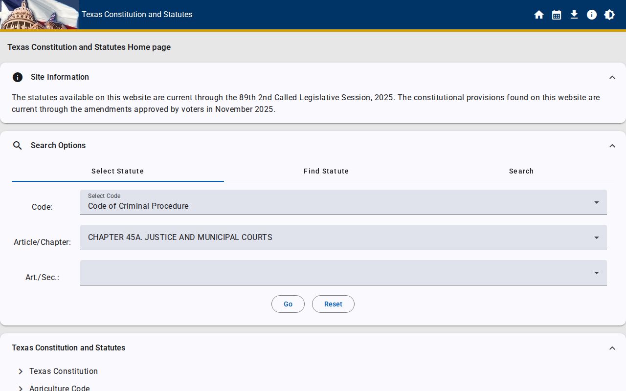 Lamar County bench warrant and capias pro fine procedures in Texas Chapter 45A